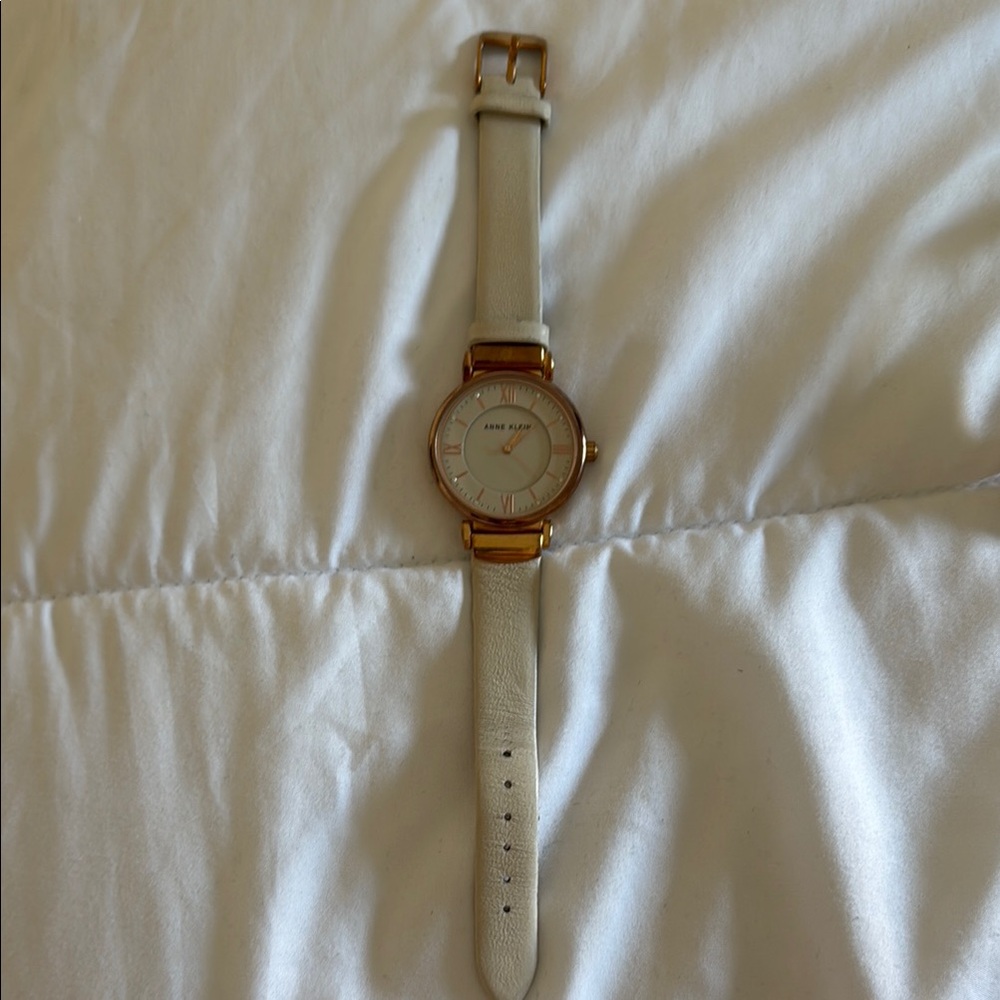 Anne Klein Gold and Cream Watch